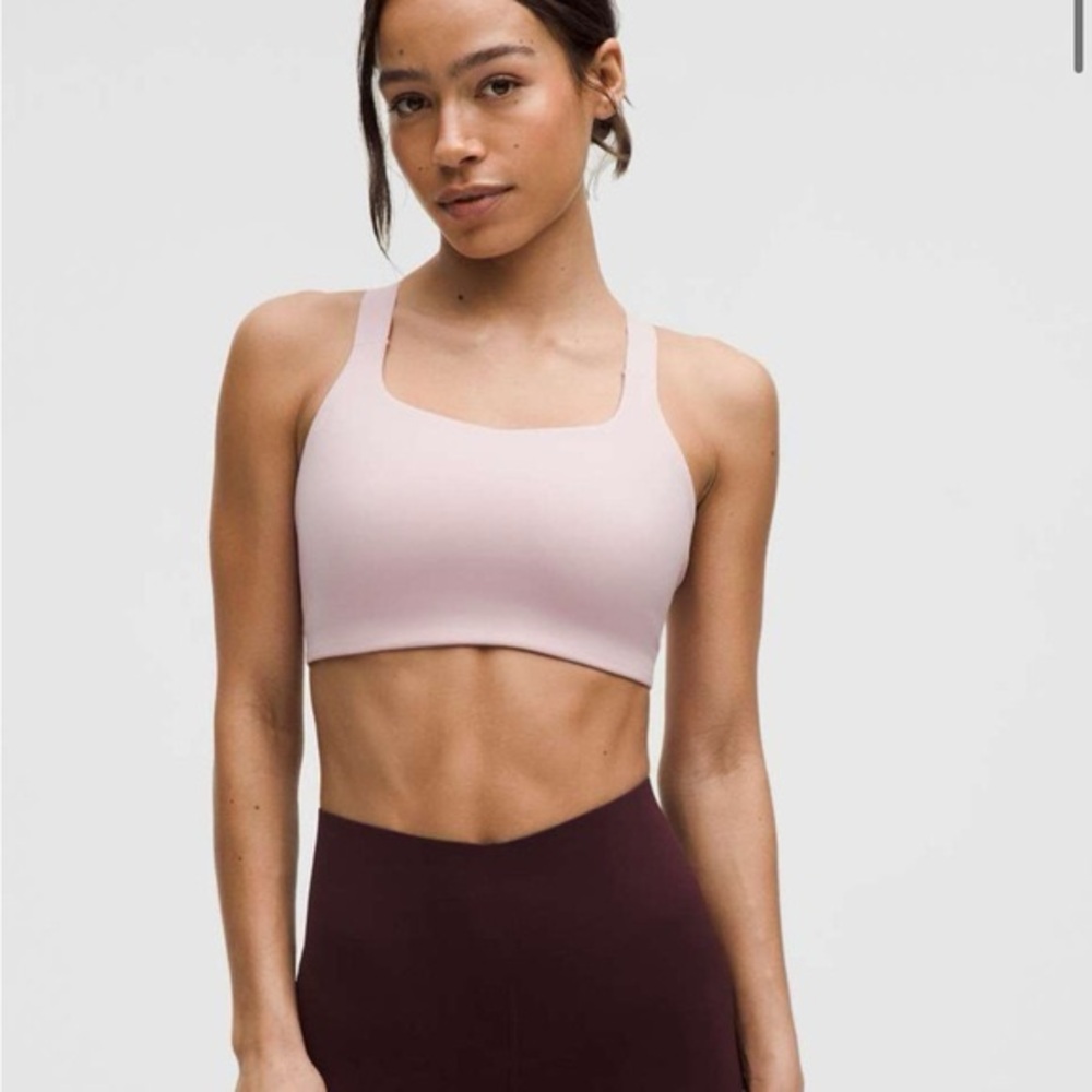 Ultralu Square-Neck workout bra D/DD Pink Haze
